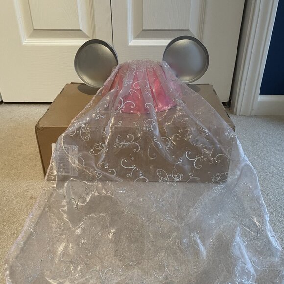 Disney Parks Pink Princess Mickey Mouse Ears Hat Tiara Crown Silver Youth Size - Picture 2 of 5